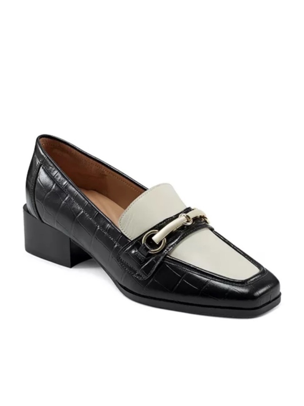 Easy Spirit Women's Darby Block Heel Slip-On Dress Loafers 6.5 W Leather NWOT